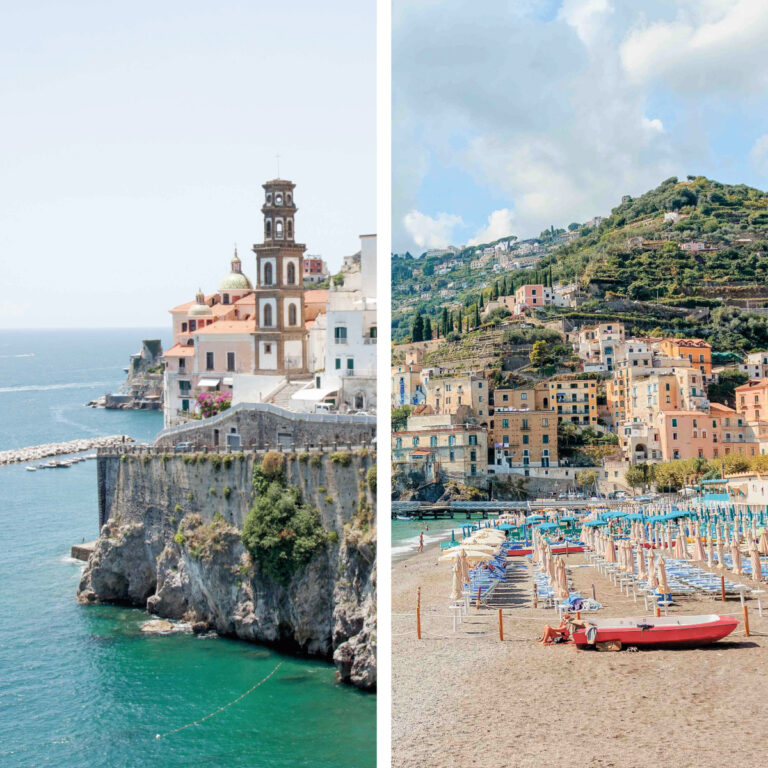collage of the best Amalfi coast beaches