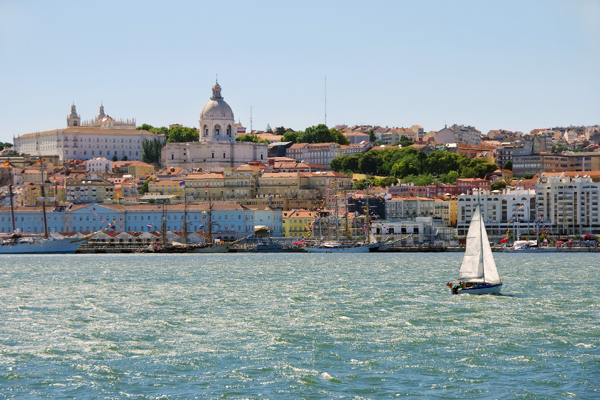 A view of Lisbon from the river Tagus 