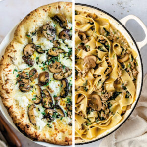 Collage of healthy mushroom recipes