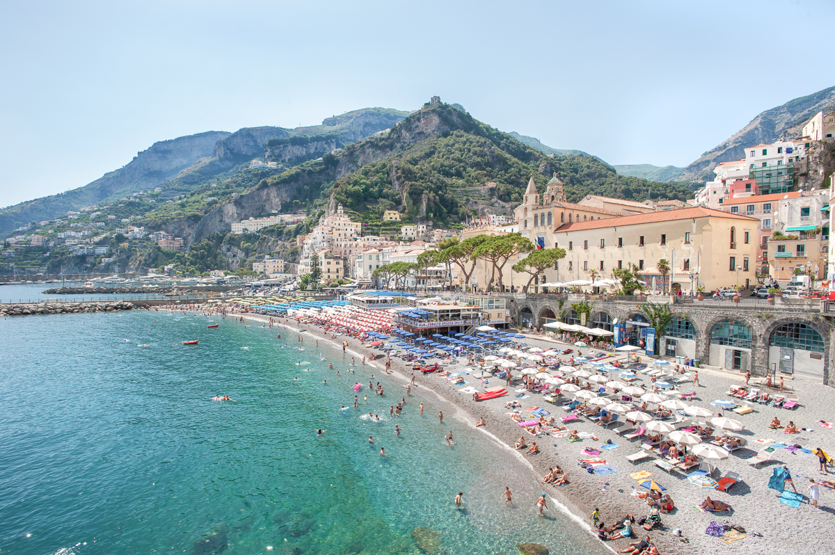Marina Grande beach in the town of Amalfi on the Amalfi Coast, Italy
