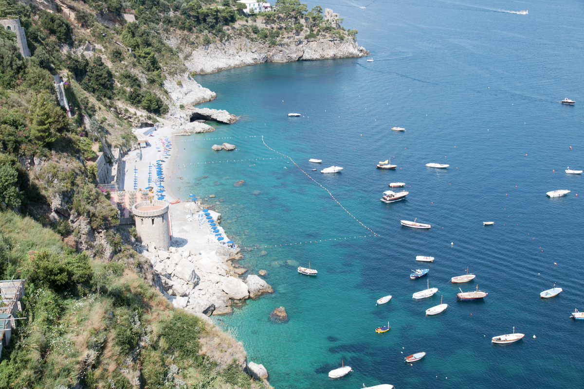 Aerial view of Spiaggia della vite on the Amalfi coast
