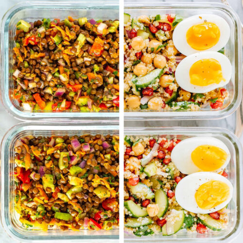 50+ Delicious Meal Prep Salads + FREE Printable Meal Planner