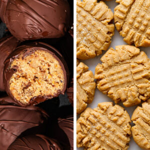 Peanut butter balls and peanut butter cookies
