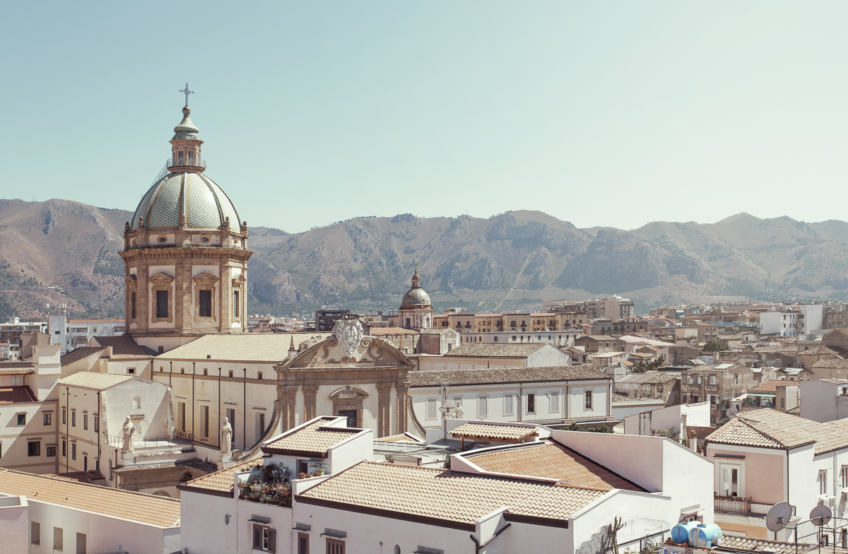 Aerial view of Palermo, capital city of Sicily.