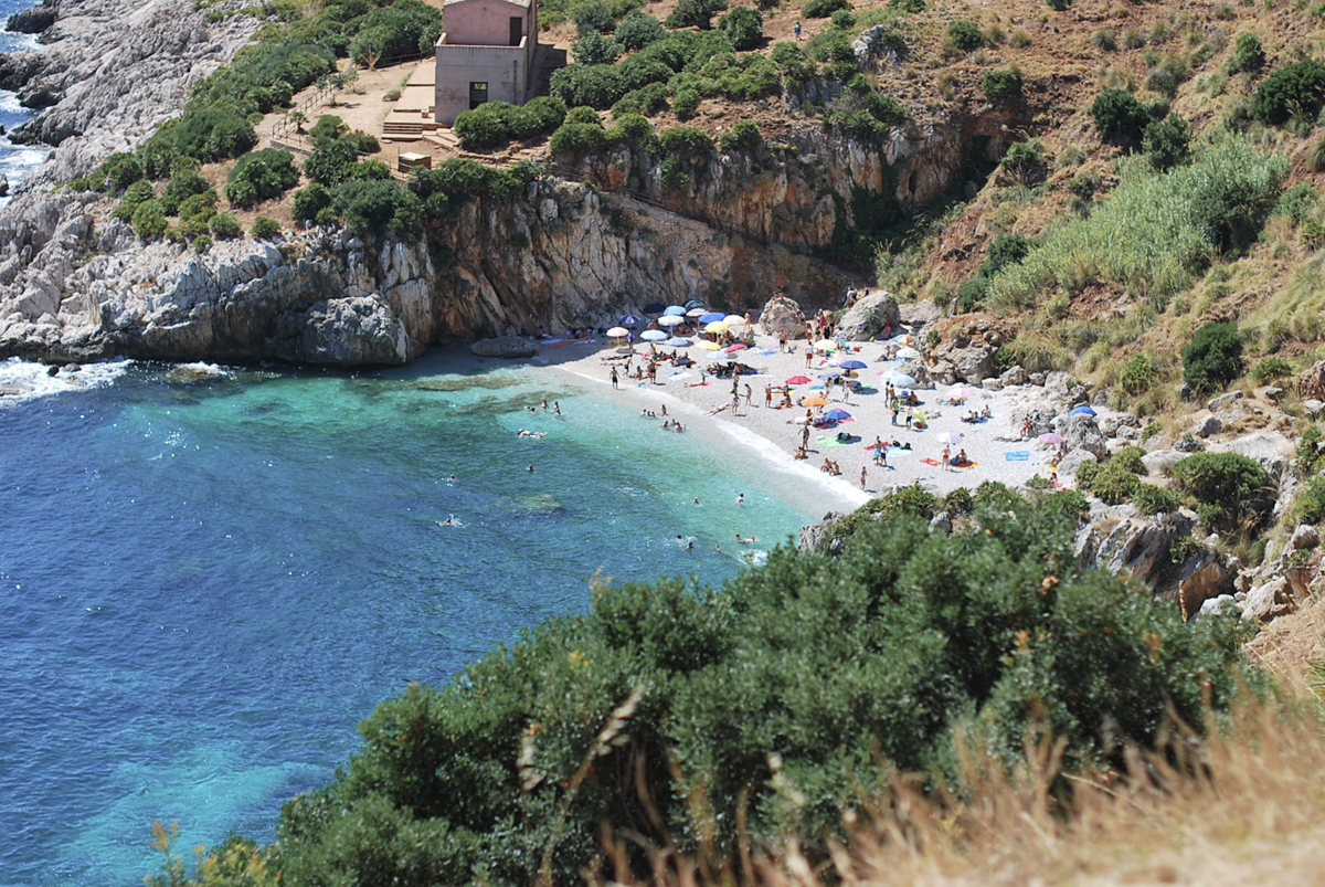 A beach in Zingaro Natural reserve in Sicily.