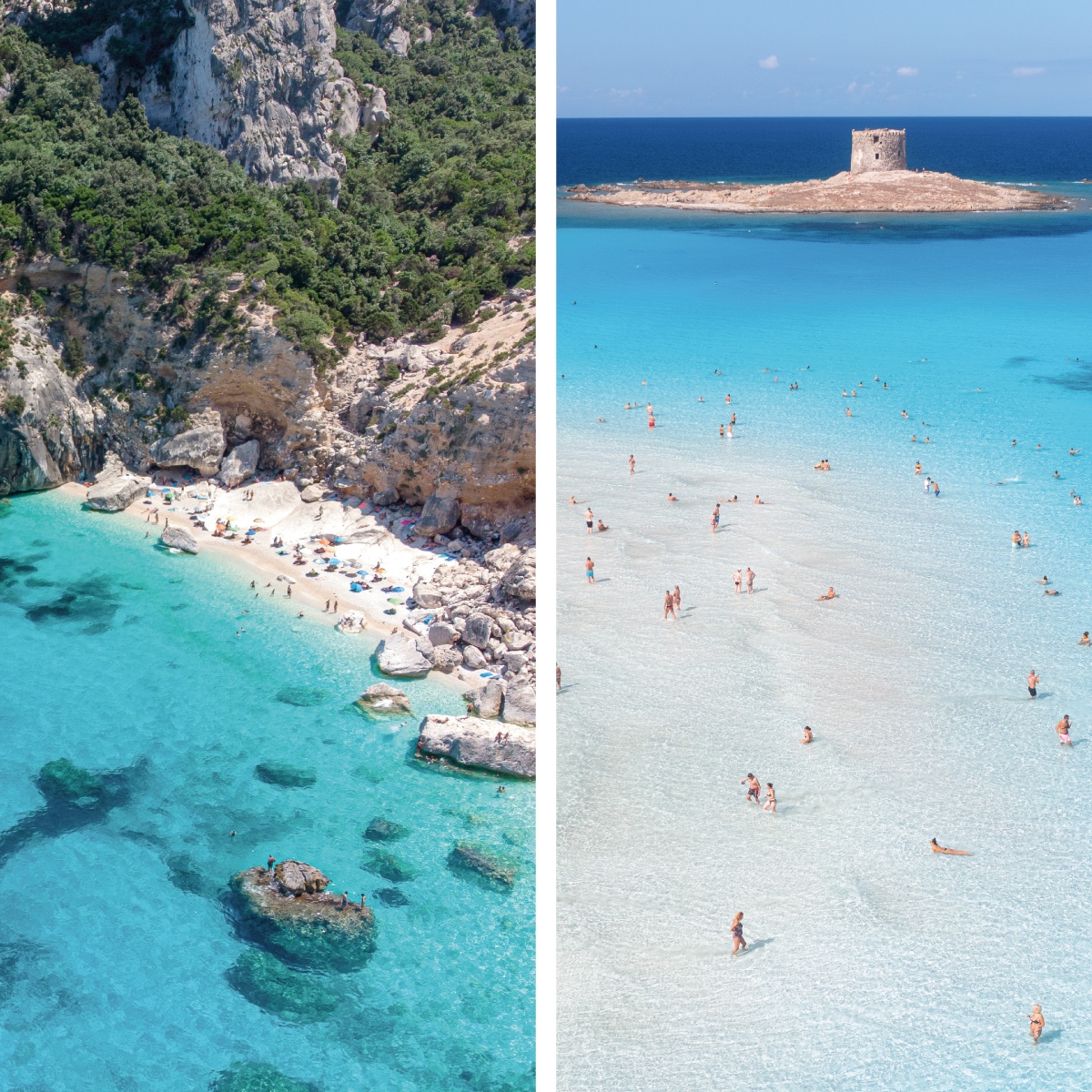 Collage of best Sardinia beaches.