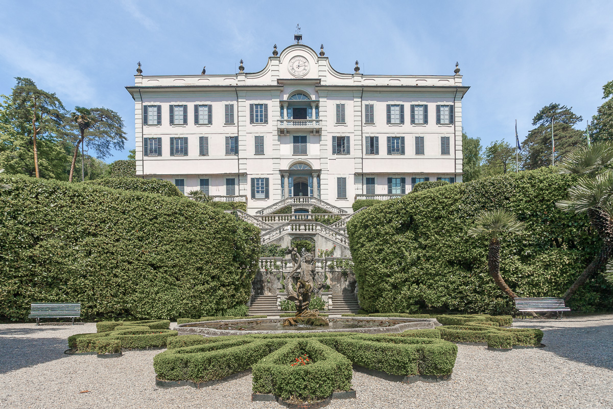 Facade of Villa Carlotta  at Tremezzo on lake Como Italy.