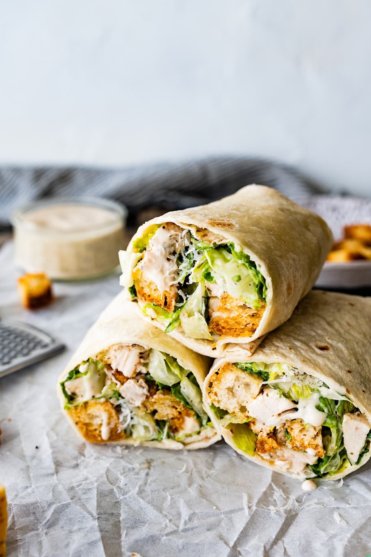 Chicken caesar wraps.