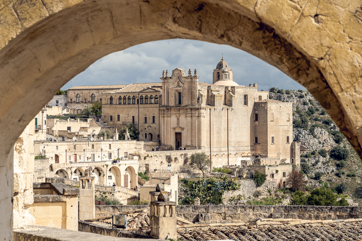 Amazing view of the Sassi of Matera, the historical part of the town.