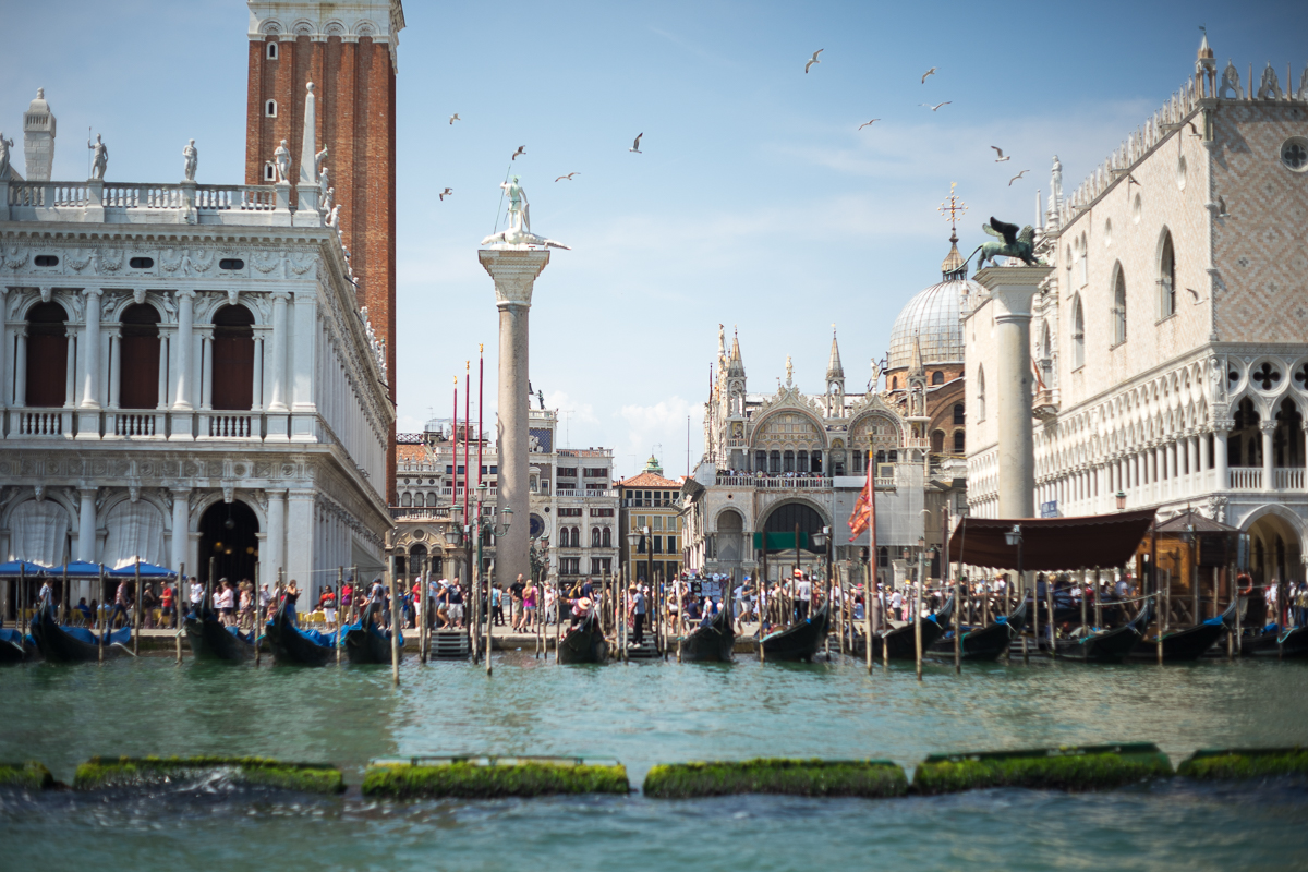 A view of Piazza San Marco in Venice from the canal.