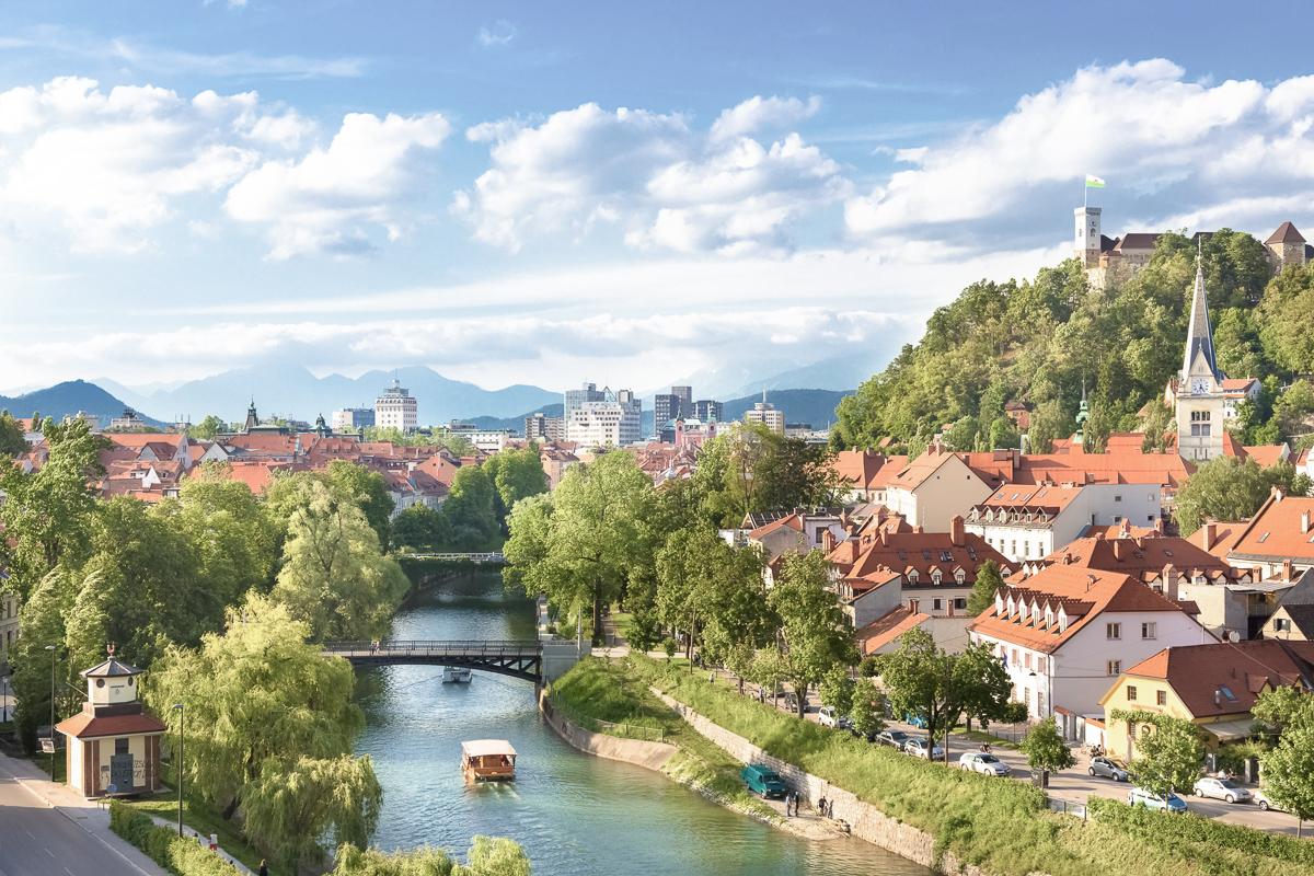 Panorama of Ljubljana, Slovenia, Europe. 