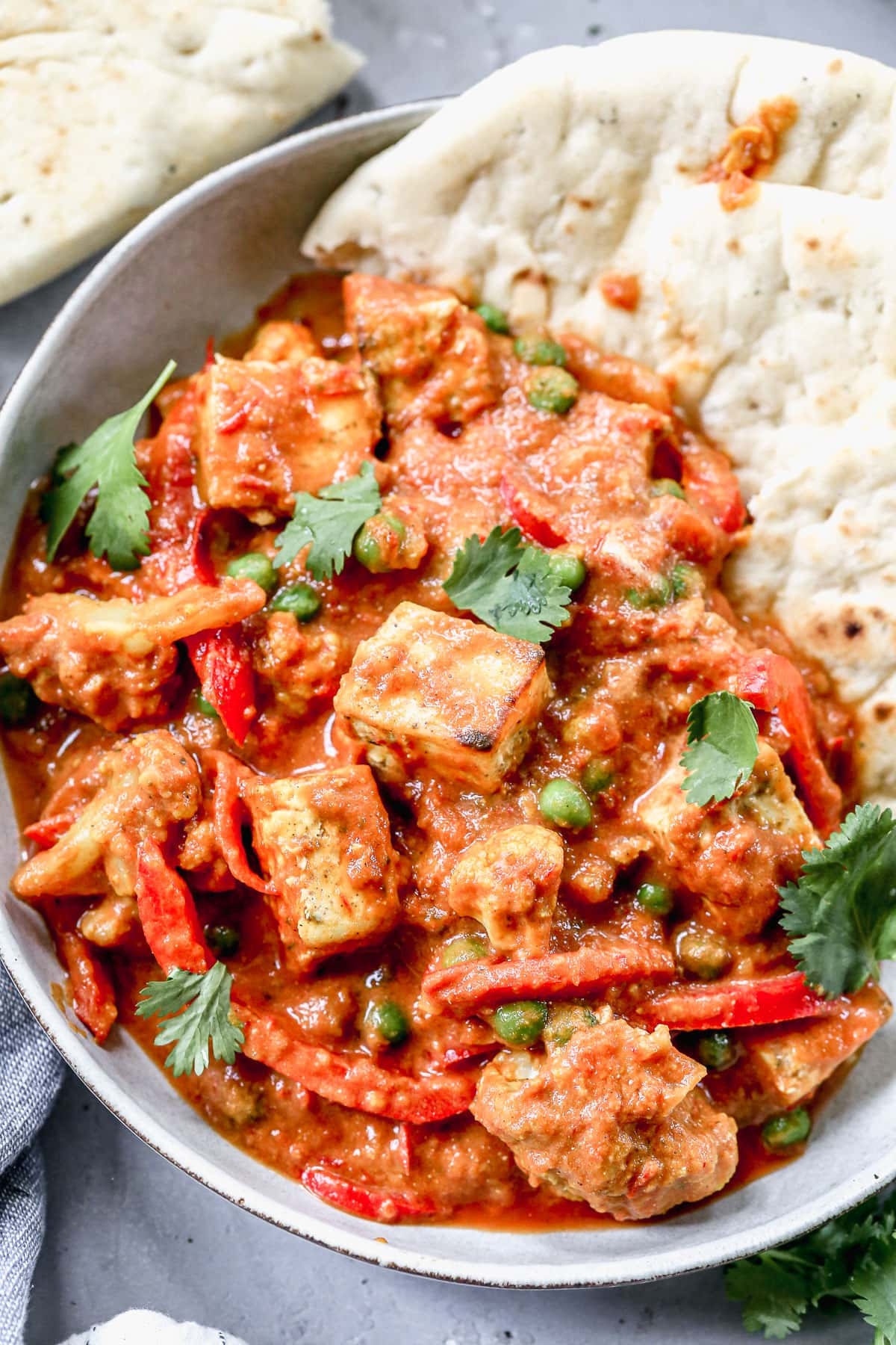 Paneer tikka masala on a bowl.