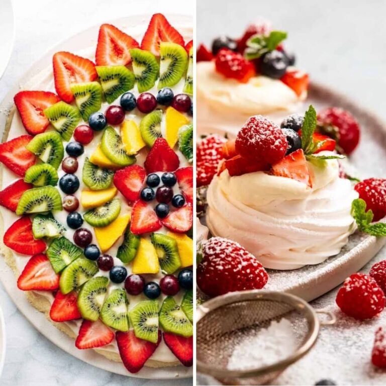 collage of summer desserts